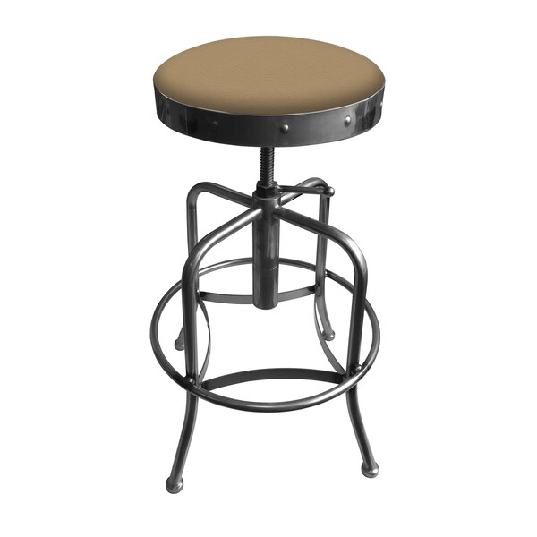 Adjustable Stool, Clear Coat Finish, Canter Sand Seat